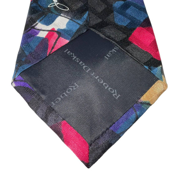 Robert Daskal Men’s 100% Silk Tie. Hand painted. NWOT Made in U.S.A - Picture 9 of 14